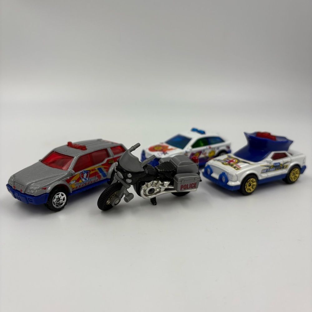 Vintage Matchox Police Car,‎ Police Hat, Motorcycle 98-2003 Diecast Bundle